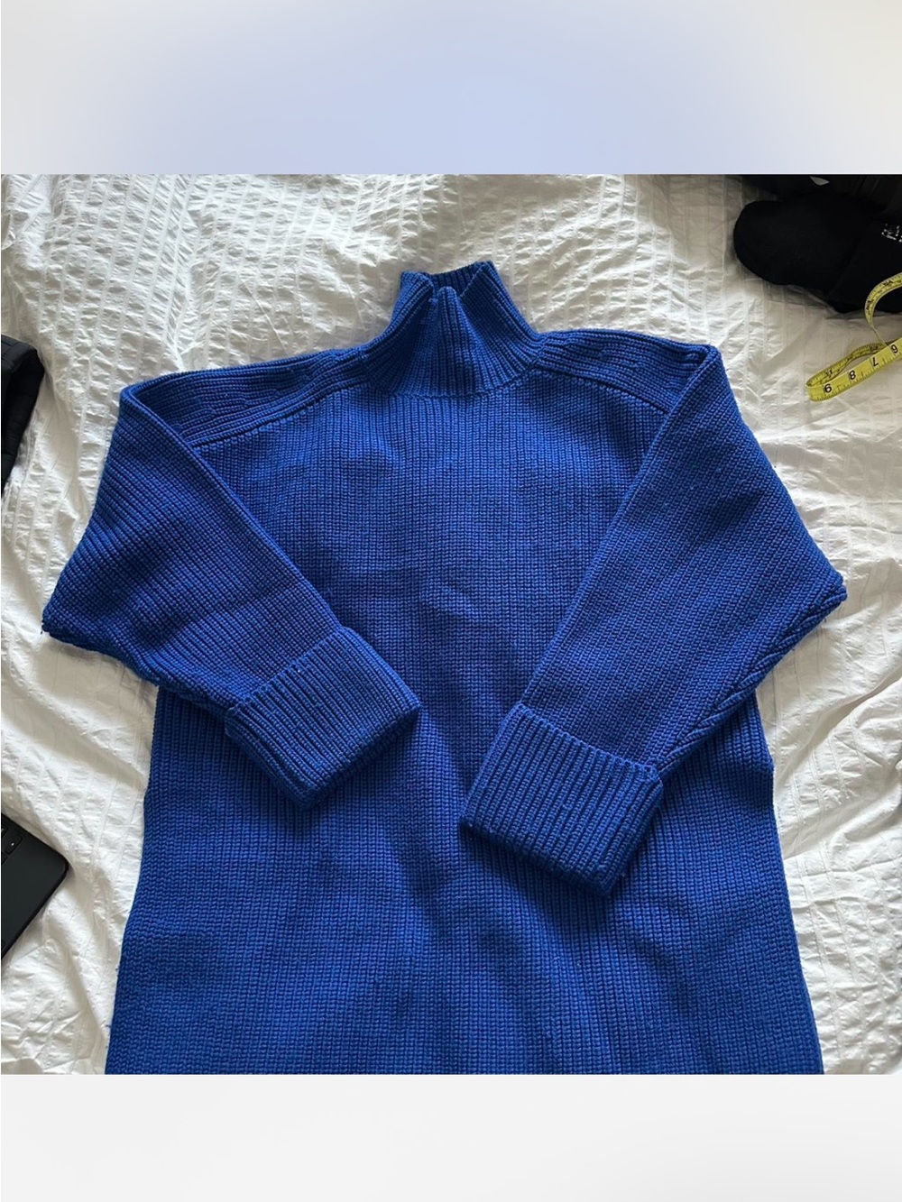COS 100% Wool Electric Royal Blue Turtleneck Sweater